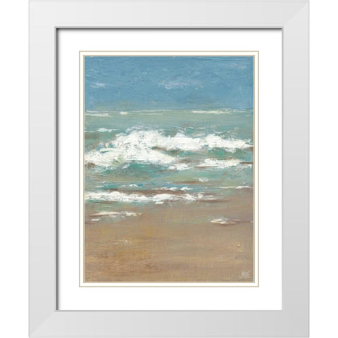 Waves I White Modern Wood Framed Art Print with Double Matting by Reynolds, Jade