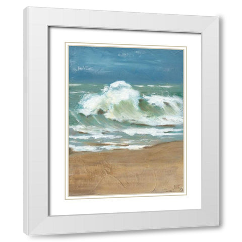 Waves II White Modern Wood Framed Art Print with Double Matting by Reynolds, Jade