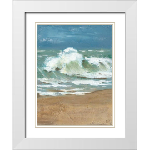 Waves II White Modern Wood Framed Art Print with Double Matting by Reynolds, Jade