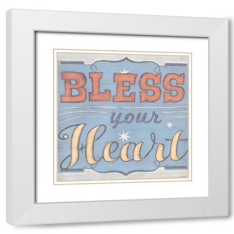 Southern Sentiments II White Modern Wood Framed Art Print with Double Matting by Vess, June Erica