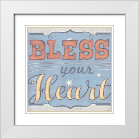 Southern Sentiments II White Modern Wood Framed Art Print with Double Matting by Vess, June Erica