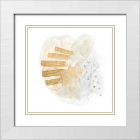 Saffron Energy I White Modern Wood Framed Art Print with Double Matting by Vess, June Erica