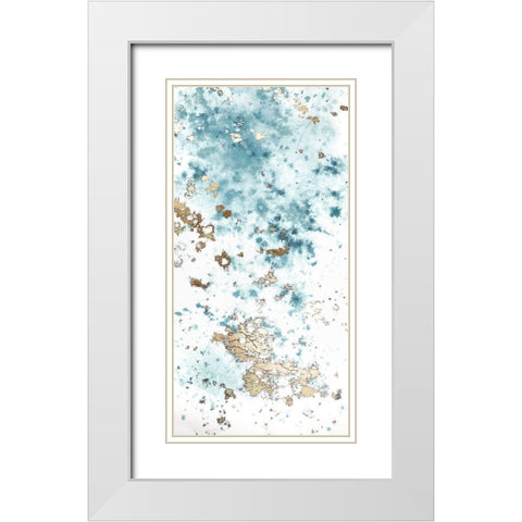 Blue Nebula I White Modern Wood Framed Art Print with Double Matting by Vess, June Erica