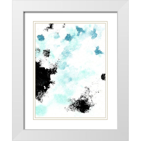Blue Nebula II White Modern Wood Framed Art Print with Double Matting by Vess, June Erica