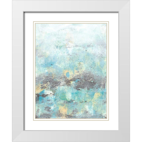 Cerulean Reflections I White Modern Wood Framed Art Print with Double Matting by McCavitt, Naomi