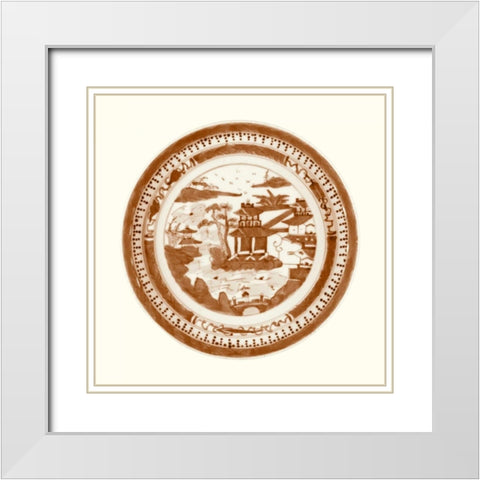 Pagoda Earthenware III White Modern Wood Framed Art Print with Double Matting by Vision Studio