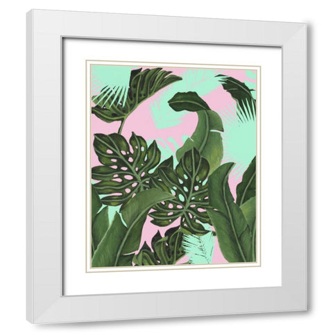 Neon Jungle I White Modern Wood Framed Art Print with Double Matting by McCavitt, Naomi