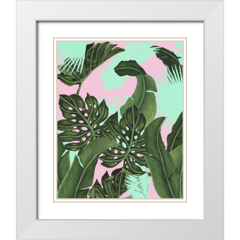 Neon Jungle I White Modern Wood Framed Art Print with Double Matting by McCavitt, Naomi