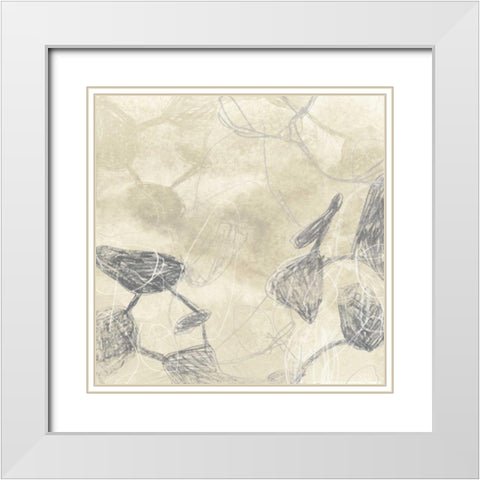 Graphite Inversion I White Modern Wood Framed Art Print with Double Matting by Vess, June Erica