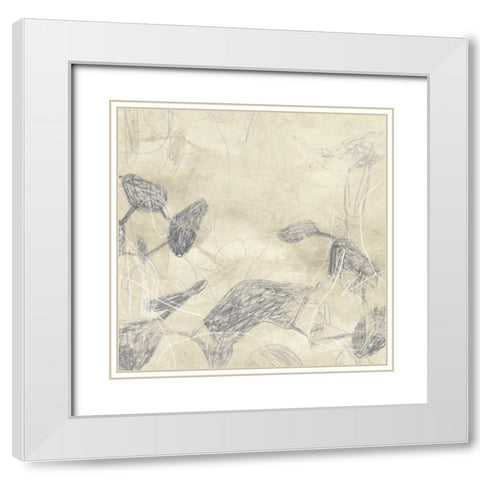 Graphite Inversion II White Modern Wood Framed Art Print with Double Matting by Vess, June Erica