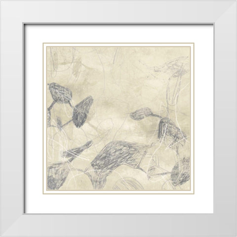 Graphite Inversion II White Modern Wood Framed Art Print with Double Matting by Vess, June Erica