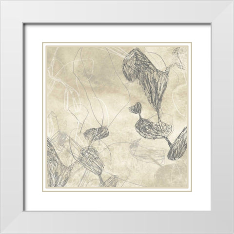 Graphite Inversion III White Modern Wood Framed Art Print with Double Matting by Vess, June Erica
