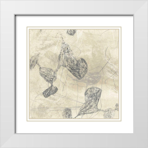 Graphite Inversion IV White Modern Wood Framed Art Print with Double Matting by Vess, June Erica