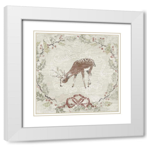Cabin Christmas VI White Modern Wood Framed Art Print with Double Matting by Vess, June Erica