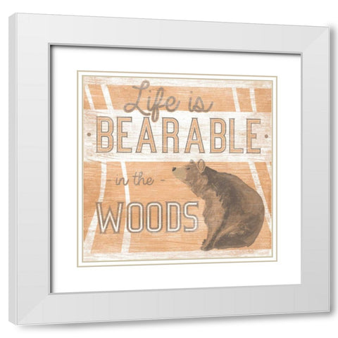 Lodge Life III White Modern Wood Framed Art Print with Double Matting by Vess, June Erica