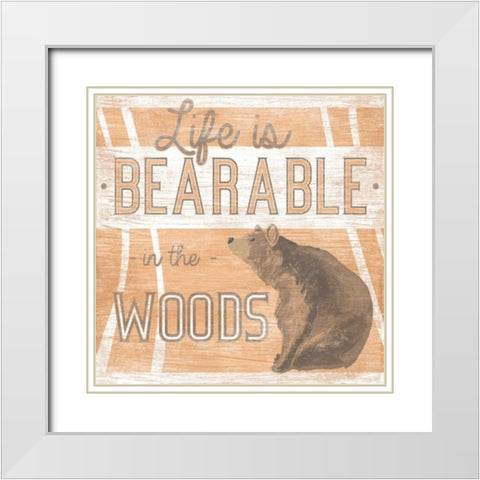 Lodge Life III White Modern Wood Framed Art Print with Double Matting by Vess, June Erica