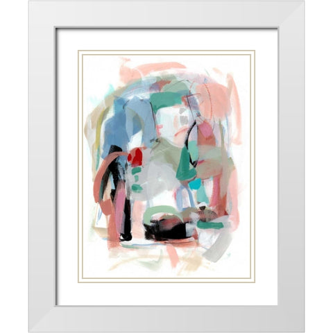 Summer Coral I White Modern Wood Framed Art Print with Double Matting by Long, Christina