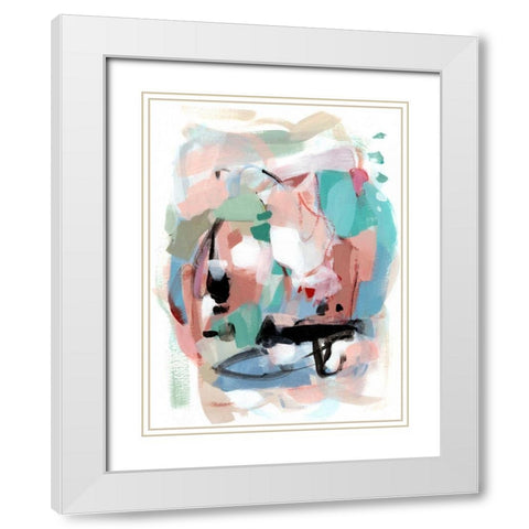 Summer Coral IV White Modern Wood Framed Art Print with Double Matting by Long, Christina