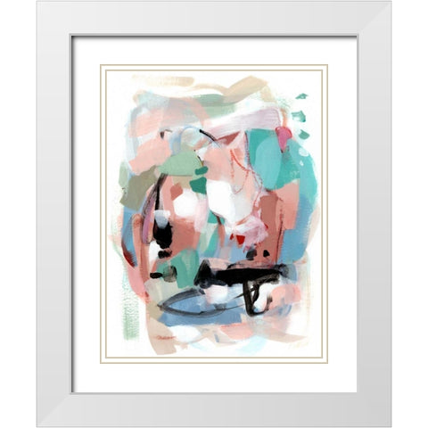 Summer Coral IV White Modern Wood Framed Art Print with Double Matting by Long, Christina