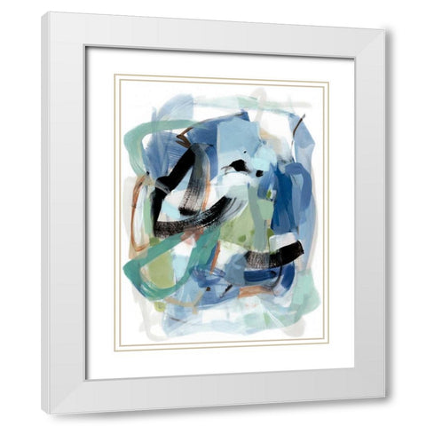 Fall I White Modern Wood Framed Art Print with Double Matting by Long, Christina