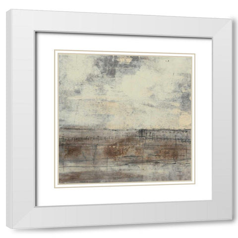 Neutral Plane I White Modern Wood Framed Art Print with Double Matting by Goldberger, Jennifer