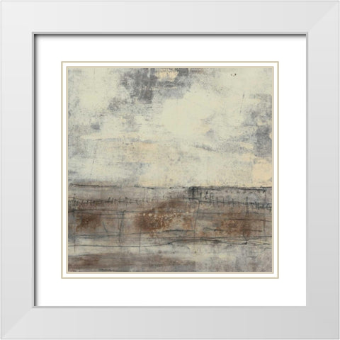 Neutral Plane I White Modern Wood Framed Art Print with Double Matting by Goldberger, Jennifer