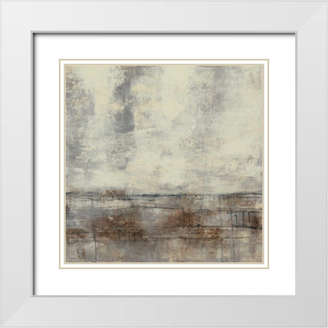Neutral Plane II White Modern Wood Framed Art Print with Double Matting by Goldberger, Jennifer
