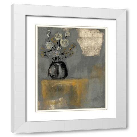 Floral Salon II White Modern Wood Framed Art Print with Double Matting by Goldberger, Jennifer