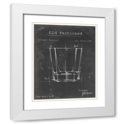 Barware Blueprint I White Modern Wood Framed Art Print with Double Matting by Harper, Ethan
