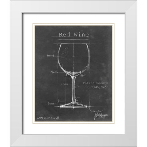 Barware Blueprint III White Modern Wood Framed Art Print with Double Matting by Harper, Ethan