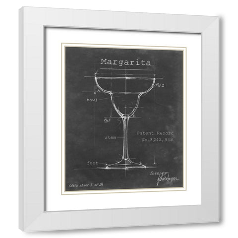 Barware Blueprint VI White Modern Wood Framed Art Print with Double Matting by Harper, Ethan