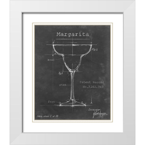 Barware Blueprint VI White Modern Wood Framed Art Print with Double Matting by Harper, Ethan