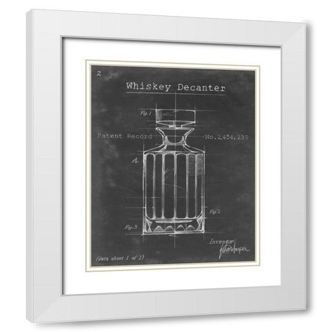 Barware Blueprint VII White Modern Wood Framed Art Print with Double Matting by Harper, Ethan