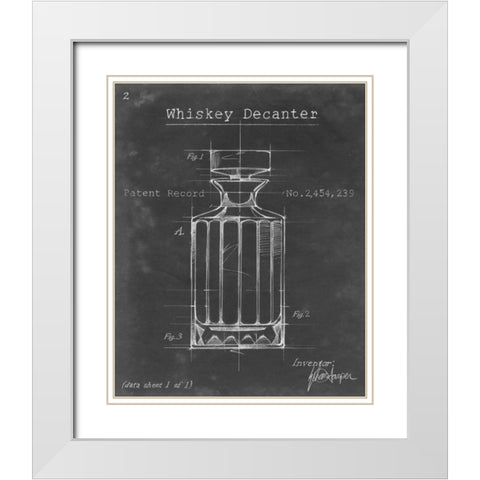 Barware Blueprint VII White Modern Wood Framed Art Print with Double Matting by Harper, Ethan