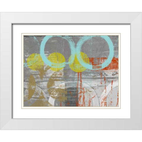 Linked Orbs I White Modern Wood Framed Art Print with Double Matting by Goldberger, Jennifer