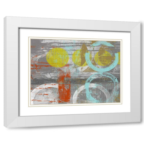 Linked Orbs II White Modern Wood Framed Art Print with Double Matting by Goldberger, Jennifer