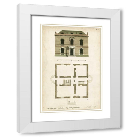 Design for a Building IV White Modern Wood Framed Art Print with Double Matting by Addison, J.