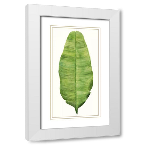 Tropical Breeze Leaves IV White Modern Wood Framed Art Print with Double Matting by McCavitt, Naomi