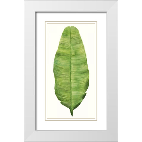 Tropical Breeze Leaves IV White Modern Wood Framed Art Print with Double Matting by McCavitt, Naomi