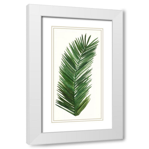 Tropical Breeze Leaves V White Modern Wood Framed Art Print with Double Matting by McCavitt, Naomi