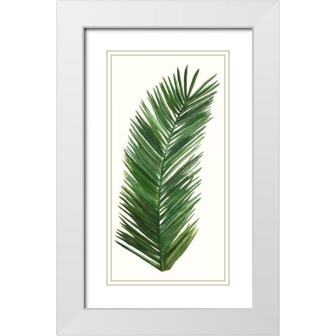 Tropical Breeze Leaves V White Modern Wood Framed Art Print with Double Matting by McCavitt, Naomi