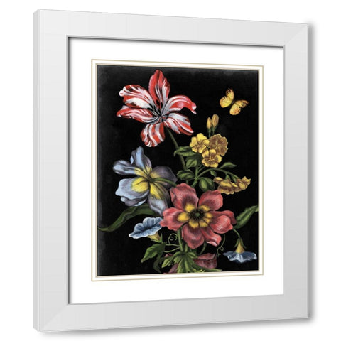 Dark Floral I White Modern Wood Framed Art Print with Double Matting by McCavitt, Naomi