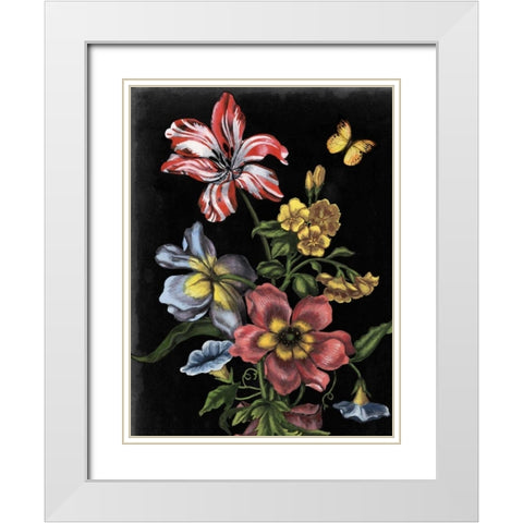 Dark Floral I White Modern Wood Framed Art Print with Double Matting by McCavitt, Naomi