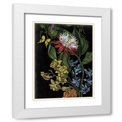 Dark Floral III White Modern Wood Framed Art Print with Double Matting by McCavitt, Naomi
