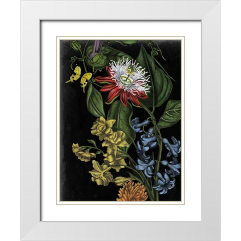 Dark Floral III White Modern Wood Framed Art Print with Double Matting by McCavitt, Naomi