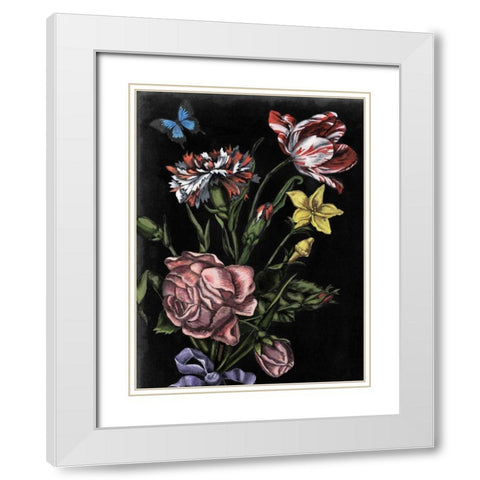 Dark Floral IV White Modern Wood Framed Art Print with Double Matting by McCavitt, Naomi