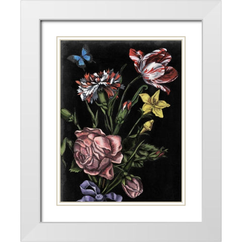 Dark Floral IV White Modern Wood Framed Art Print with Double Matting by McCavitt, Naomi