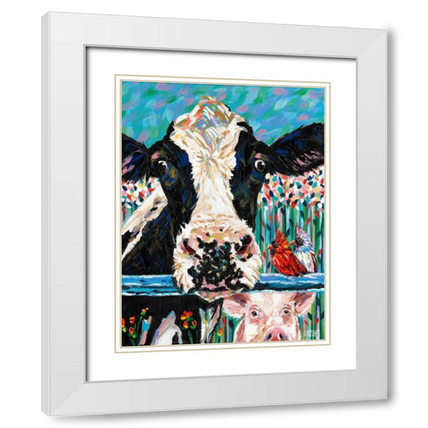 Farm Buddies II White Modern Wood Framed Art Print with Double Matting by Vitaletti, Carolee