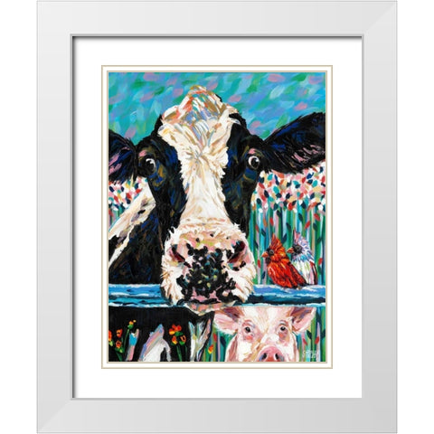 Farm Buddies II White Modern Wood Framed Art Print with Double Matting by Vitaletti, Carolee