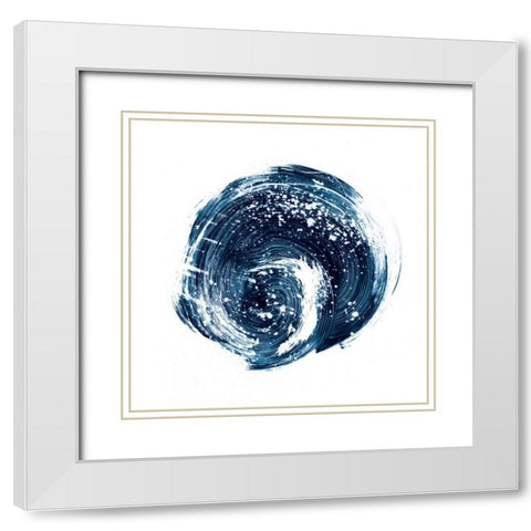 Indigo Nebula I White Modern Wood Framed Art Print with Double Matting by Harper, Ethan